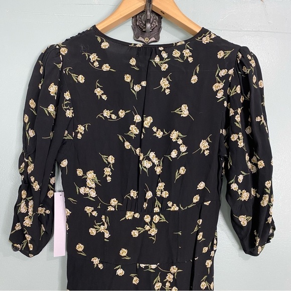 Flynn‎ Skye NWOT Elsie Midi Dress Floral Dark Tulip Sz XS - Picture 7 of 7